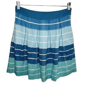 Anthropologie We Love Vera Skirt 6 Blue Pockets Side Zip Lined
